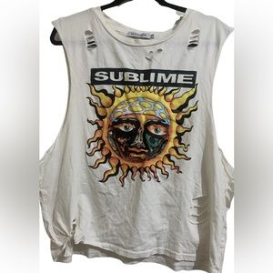 Sublime muscle tank intentionality distressed